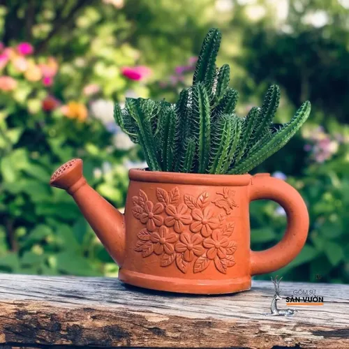 🌸Chậu Gốm Trồng Cây ĐỘC ĐÁO Hình Bình Tưới, Biến Ban Công Thành Vườn Cổ Tích!