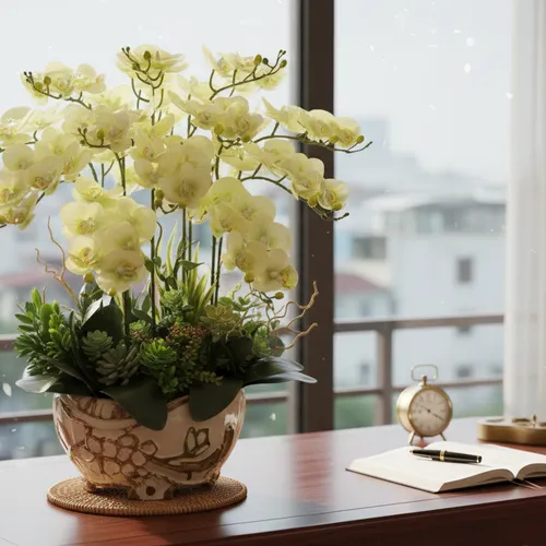 🌼 CHẬU LAN HỒ ĐIỆP GIẢ 16 CÀNH – ĐẲNG CẤP TRANG TRÍ SANG TRỌNG!