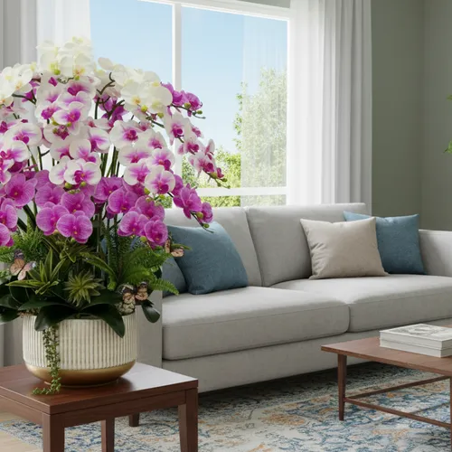 ✨CHẬU LAN HỒ ĐIỆP GIẢ 15 CÀNH – SANG TRỌNG CAO 85CM!