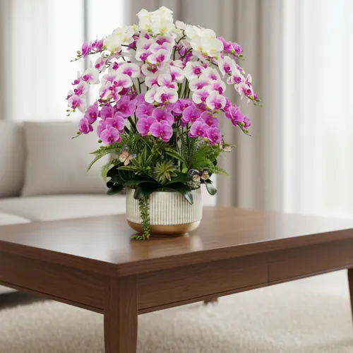 ✨CHẬU LAN HỒ ĐIỆP GIẢ 15 CÀNH – SANG TRỌNG CAO 85CM!