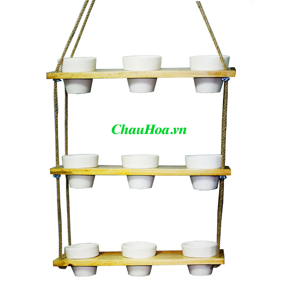 Chậu hoa chậu cảnh khung gỗ treo 3 tầng là ý tưởng sáng tạo Chậu hoa chậu cảnh khung gỗ treo 3 tầng là ý tưởng sáng tạo
