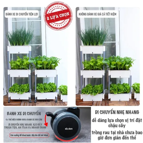 🌟 Chậu trồng rau 3 tầng- Tiết Kiệm Không Gian, Hiệu Quả Cao.