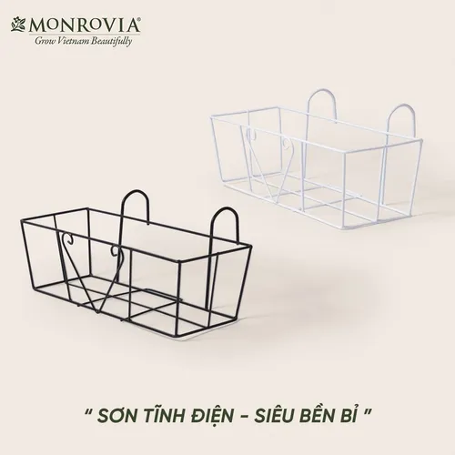 Chậu Nhựa Trồng Cây Hình Chữ Nhật Monrovia Kèm Giỏ Treo – Sang trọng-Bền-Đẹp.