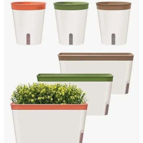 🌷 Combo Chậu Nhựa Trồng Cây Cảnh Thông Minh: Tự Tưới, Thoát Nước Tốt.