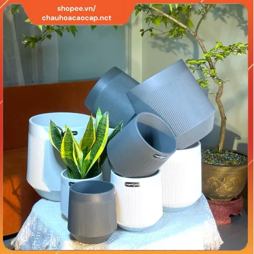 🧑‍🌾Chậu Nhựa Trồng Cây Giả Sứ Cao Cấp - Sang Trọng Như Sứ, Bền Bỉ Gấp Bội!
