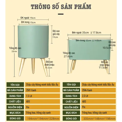 🌞 Chậu Trồng Cây Thông Minh – Tiết Kiệm Thời Gian, Có Chuông Báo Khi Cây Thiếu Nước.