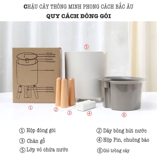 🌱 Chậu Trồng Cây Thông Minh Tự Tưới – Tiện Lợi- Có Chuông Báo Khi Cây Thiếu Nước.