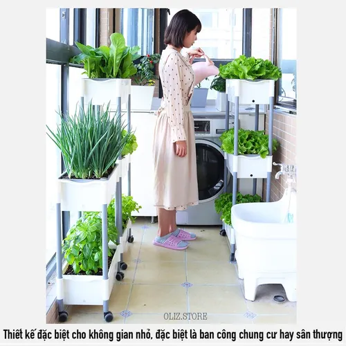🌟 Chậu trồng rau 3 tầng- Tiết Kiệm Không Gian, Hiệu Quả Cao.
