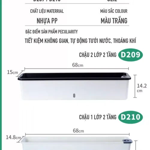 🌿 Chậu Trồng Rau Sân Thượng Thông Minh tự tưới, Không Tốn Công Chăm Sóc.