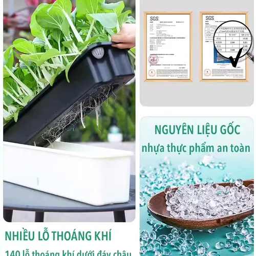🌿 Chậu Trồng Rau Sân Thượng Thông Minh tự tưới, Không Tốn Công Chăm Sóc.