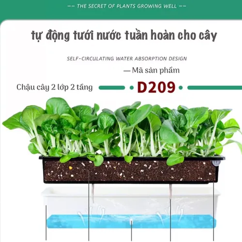🌿 Chậu Trồng Rau Sân Thượng Thông Minh tự tưới, Không Tốn Công Chăm Sóc.