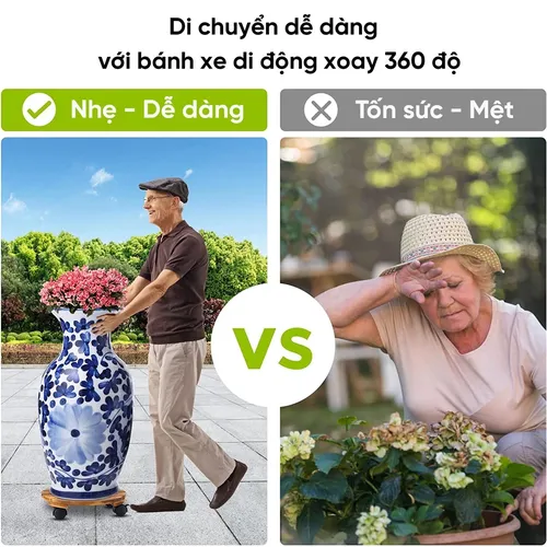 Đế Lót Chậu Cây Có Bánh Xe MONROVIA - Tiện Lợi - Di Chuyển Dễ Dàng, Bảo Vệ Chậu Cây.