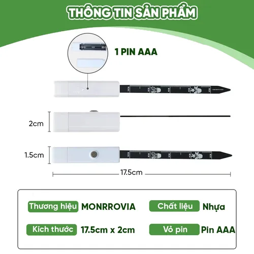 Dụng Cụ Đo Độ Ẩm Đất MONROVIA Tiện Lợi – Tưới Cây Đúng Cách, Hiệu Quả Tối Đa.