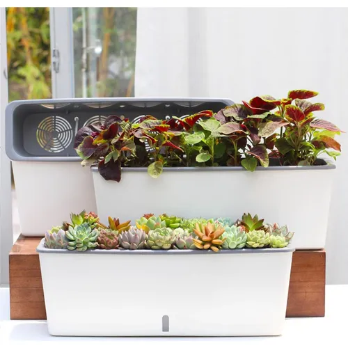 🌿Chậu Trồng Cây Ban Công Cao Cấp- Tự Tưới MONROVIA SC06- Đẹp Mắt, Bền Lâu.