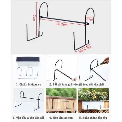 🌿 Chậu Treo Ban Công Thông Minh | Tự Tưới, Chất Liệu Bền Bỉ.