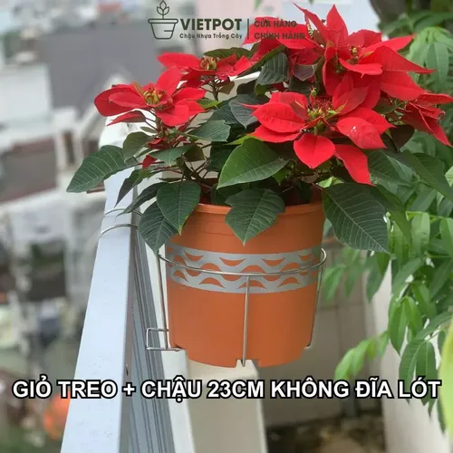 🌱Giỏ Treo Chậu Cây Ban Công VIETPOT - Bền Bỉ, Chống Rỉ, Tô Điểm Không Gian Sống!