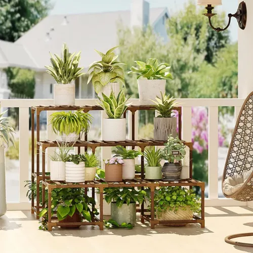 Kệ Để Cây Cảnh Gỗ Tự Nhiên- Thêm Sắc Xanh Cho Ngôi Nhà Bạn.