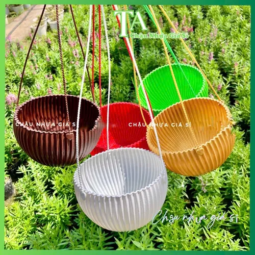 🧑‍🌾Chậu Hoa Treo Ban Công Vân Sọc Cao Cấp- Khám Phá Vẻ Đẹp TINH TẾ!