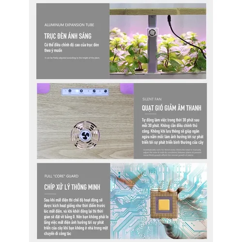 🌻 Chậu Cây Thông Minh Tự Tưới Oliz Z204 – Có Đèn Chiếu Sáng Quang Hợp Cho Cây.