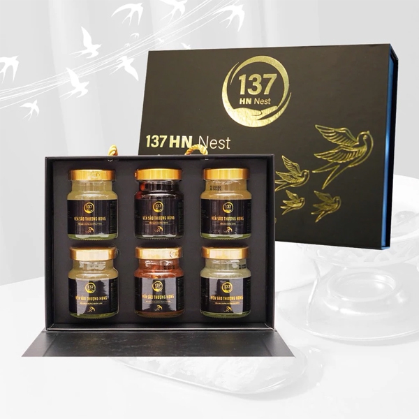 Hộp Quà Lục Hợp Cát Tường - Yến Chưng Sẵn 137 HN NEST Cao Cấp