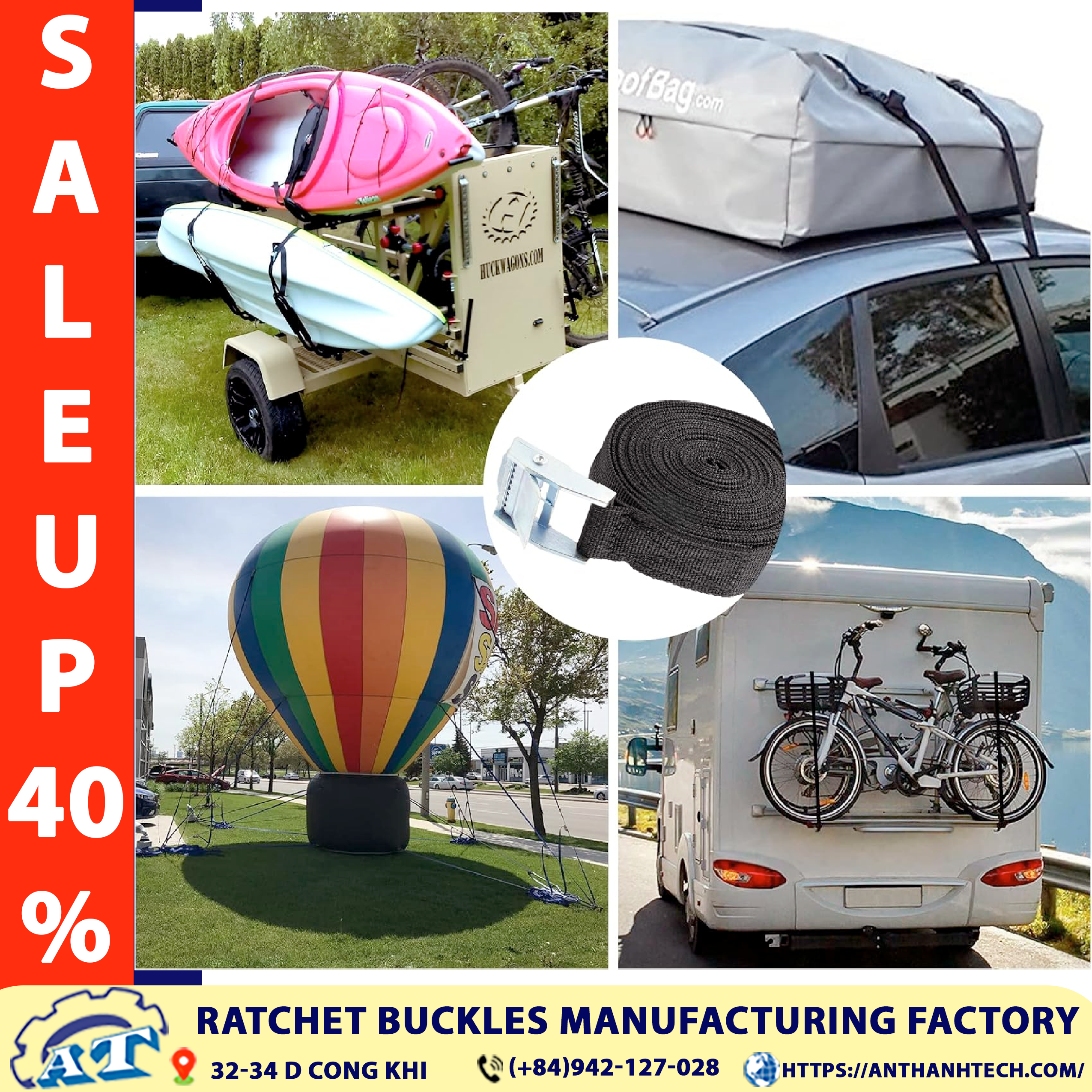 Black Cam Strap Securing Kayak on Black Roof Rack | ATT MACHINE Black Cam Strap Securing Kayak on Black Roof Rack | ATT MACHINE