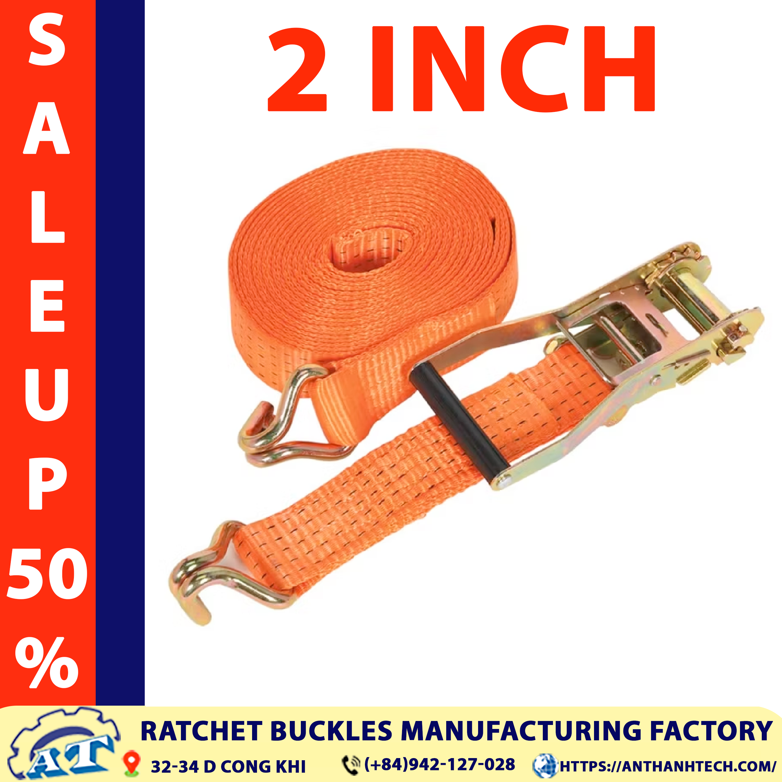 2 x 30' Ratchet Strap w/ Double J Wire Hooks - 3,335lb WLL 2 x 30' Ratchet Strap w/ Double J Wire Hooks - 3,335lb WLL