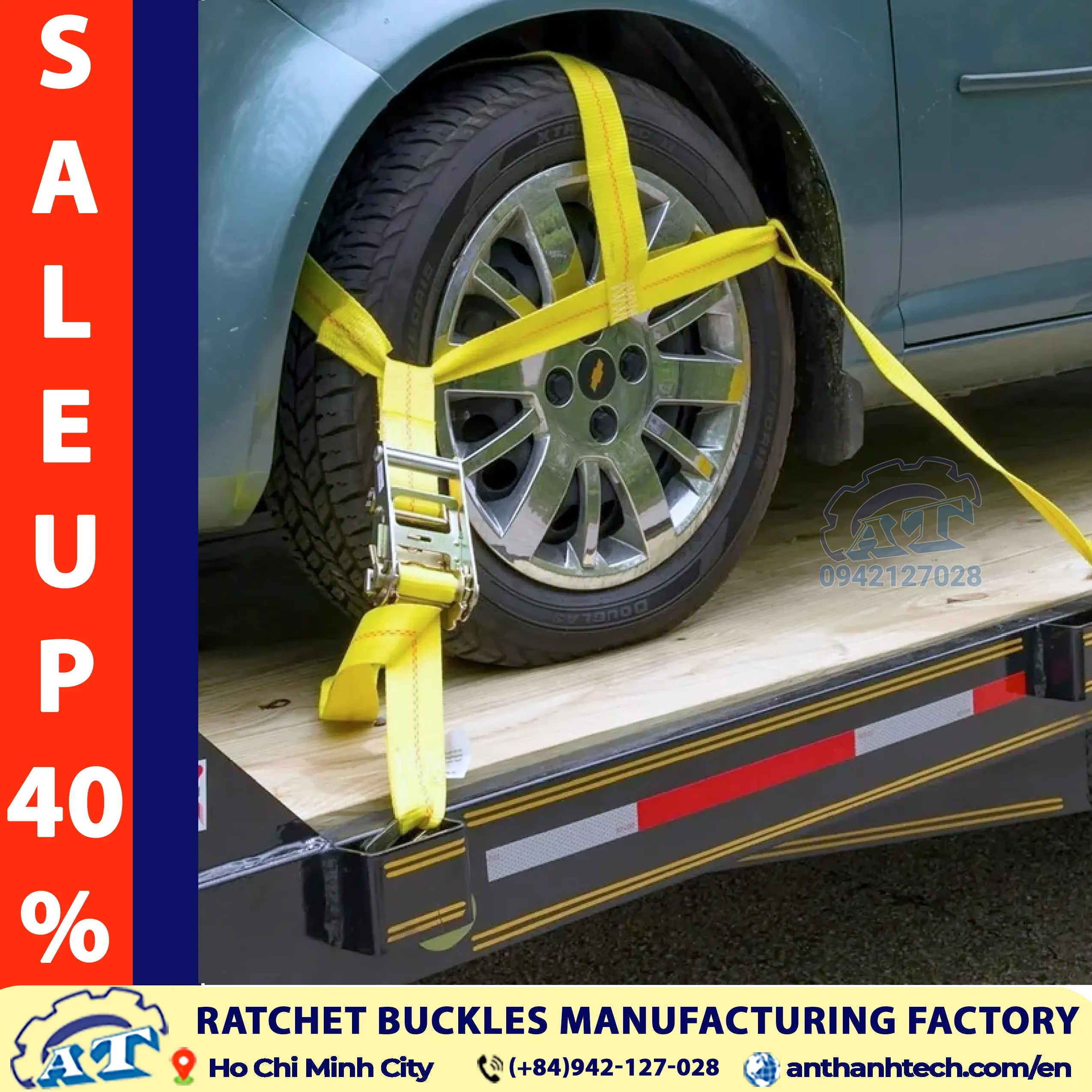 Heavy Duty Ratchet Straps w Wire Hooks - 2 in, 4 in - Attmachine.com