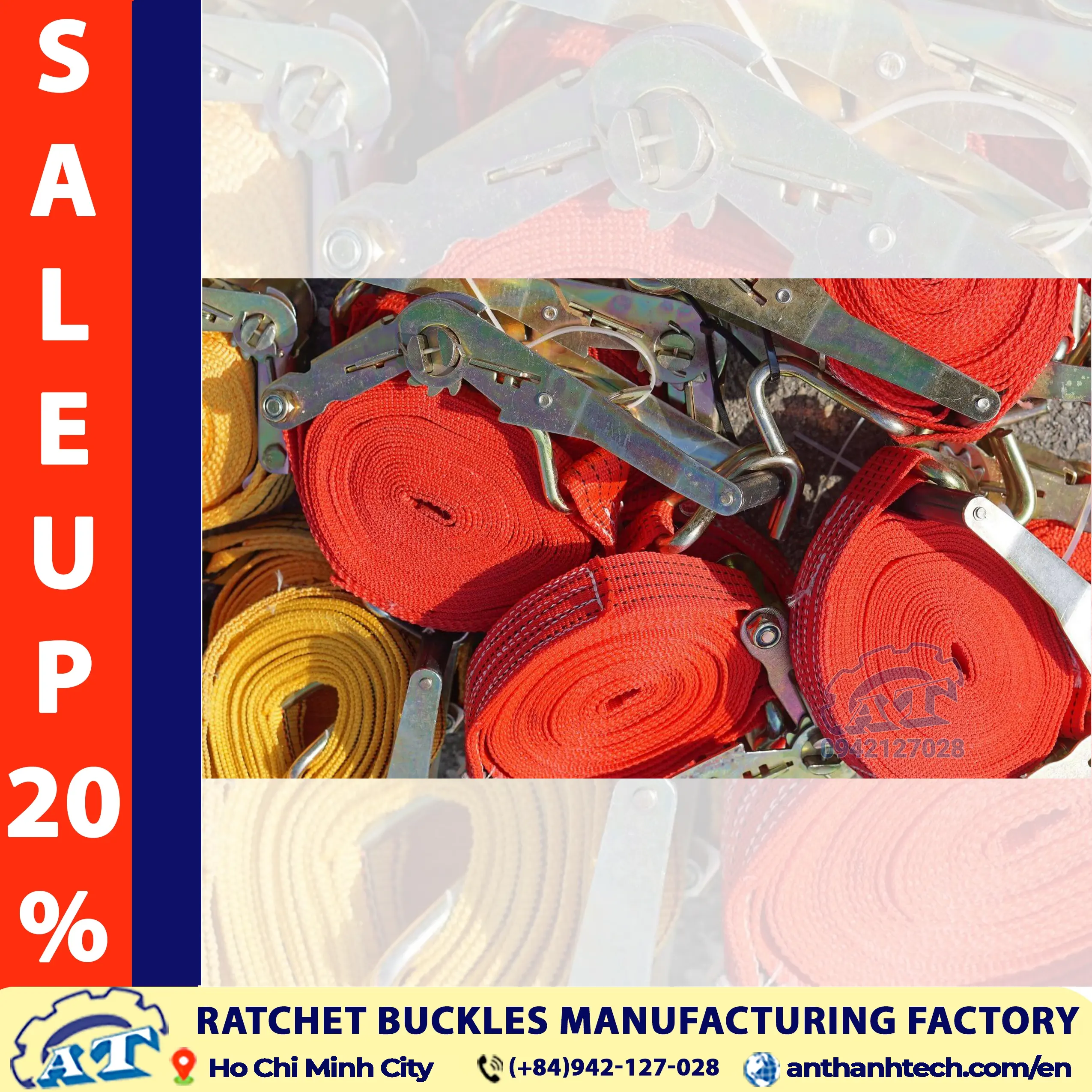 Replacement Straps for Ladder Ratchet Tie Down 1-1/2” x 7’