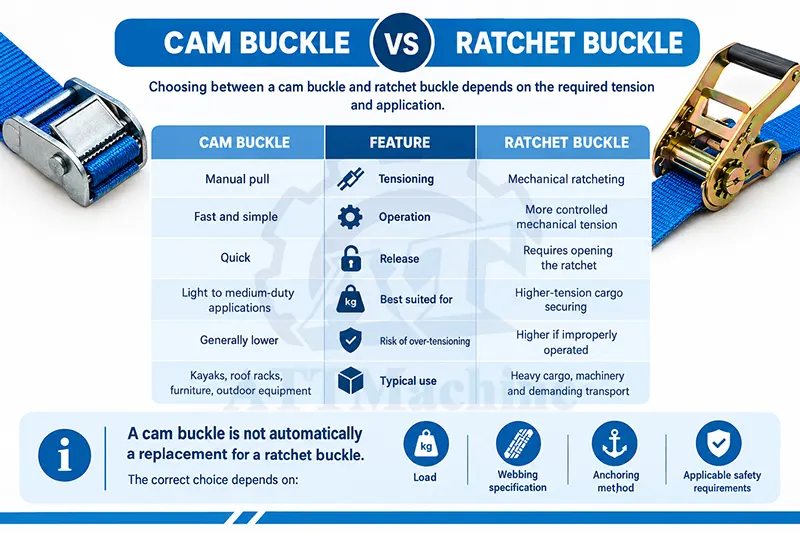 Black Cam Buckle vs. Ratchet Buckle