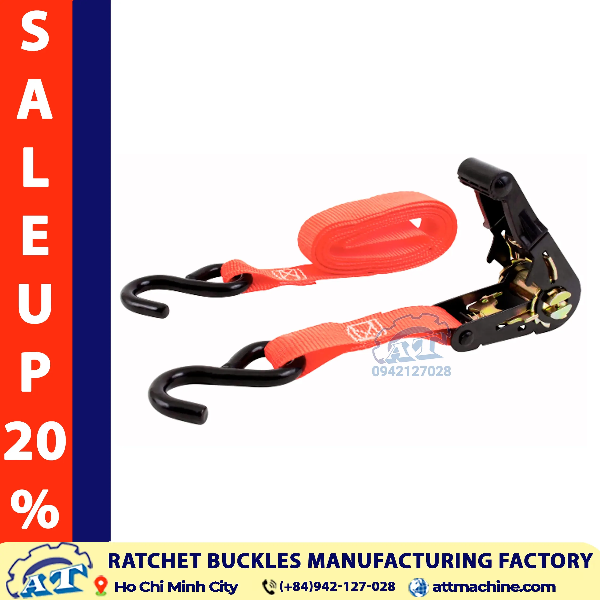 1'' ratchet buckle securing a load worldwide