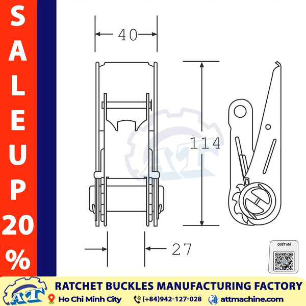 1 Inch Ratchet buckle