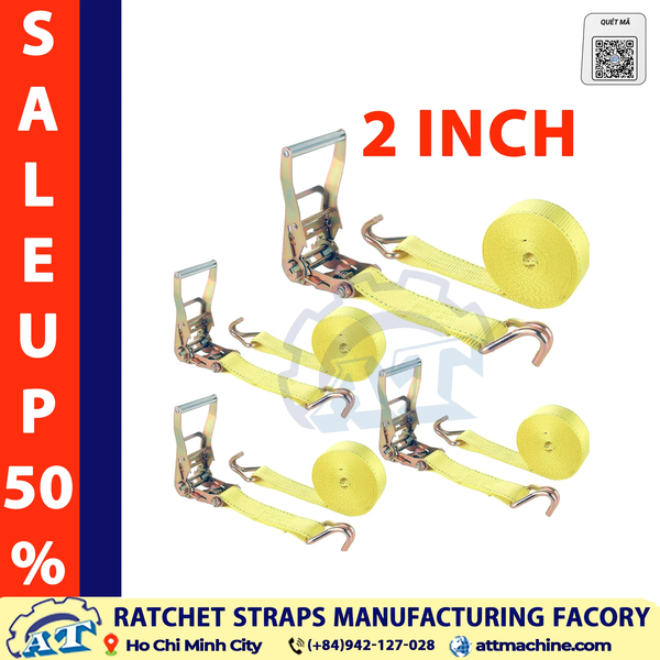 2 Inch Ratchet Straps – 5 Ton Breaking Strength