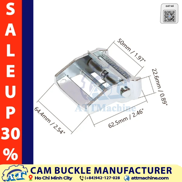 2 Inch Cam Buckle for 50mm Tie-Down Straps