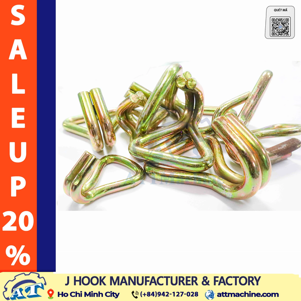 1 Inch J Hook | 25mm Cargo Tie-Down Hook