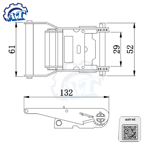 1 Inch Ratchet Buckle – 3300 lbs Capacity