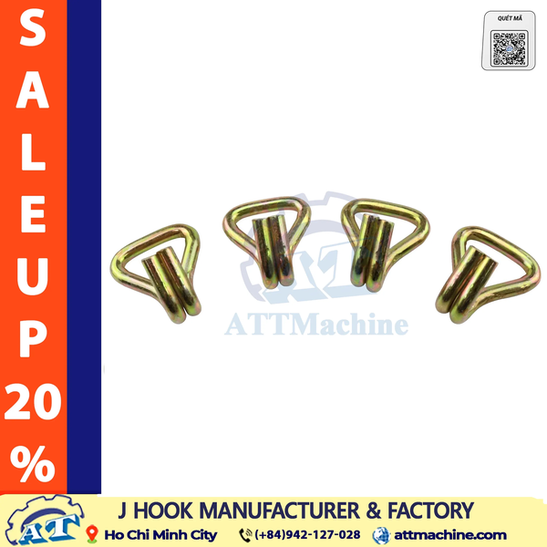 1.5 Inch J Hook | 38mm Cargo Tie-Down Hook