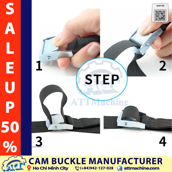 Black Cam Buckles for Tie-Down Straps & OEM Applications