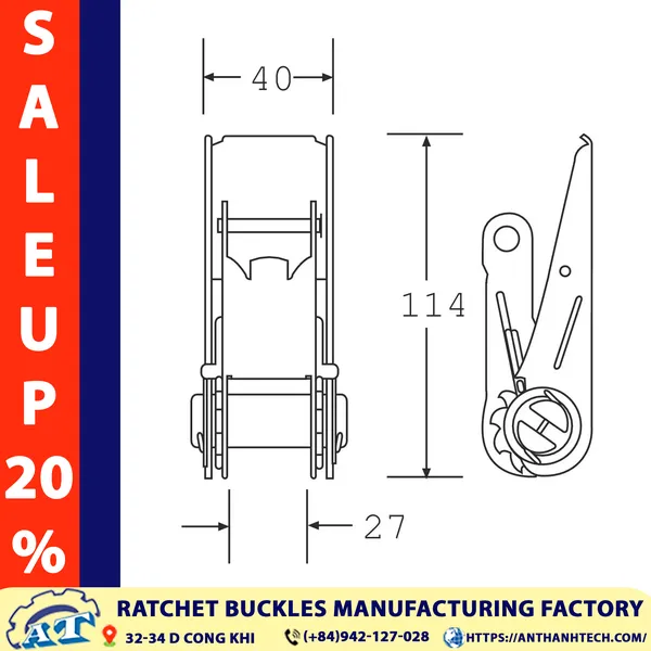 1 Inch Ratchet buckle
