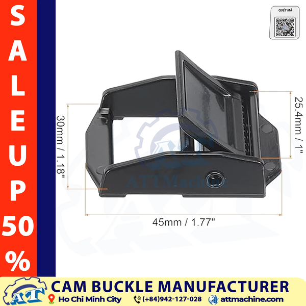 Black Cam Buckles for Tie-Down Straps & OEM Applications