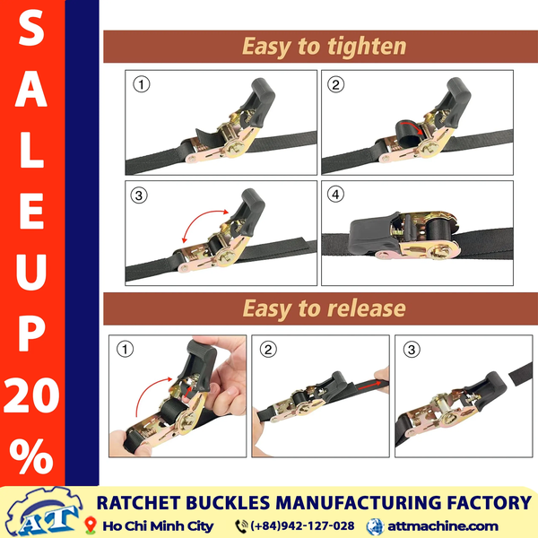 1 Inch Ratchet Buckle - 1940lb