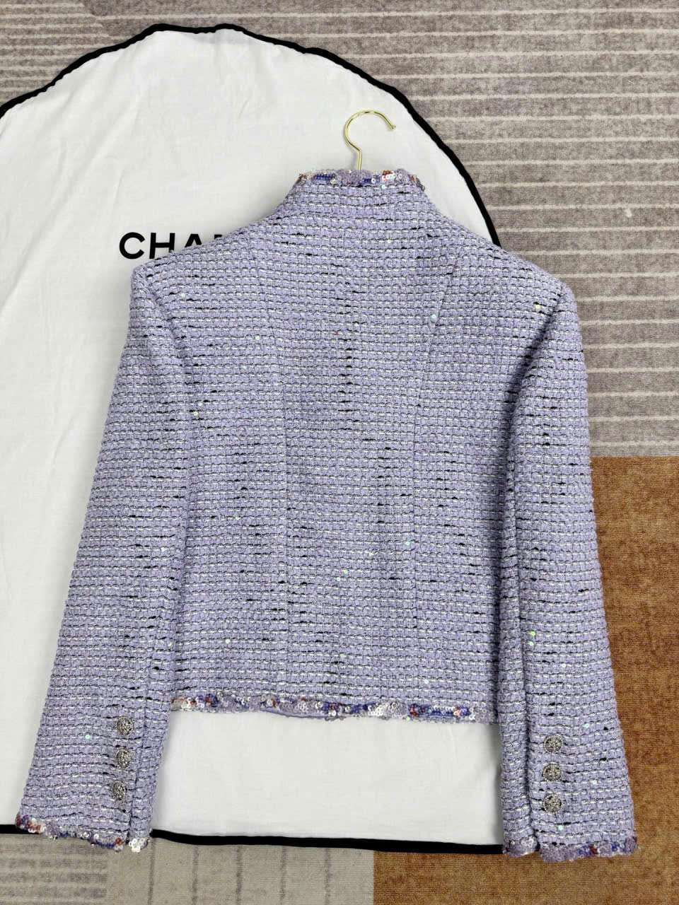 Áo Tweed Chanel Sequin Màu Tím Cao Cấp Tuyển Chọn Áo Tweed Chanel Sequin Màu Tím Cao Cấp Tuyển Chọn