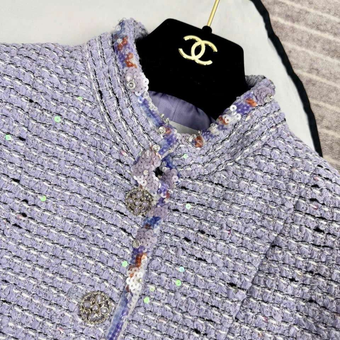 Shop Áo Tweed Chanel Vip Like Auth Màu Tím Tại Hải Phòng