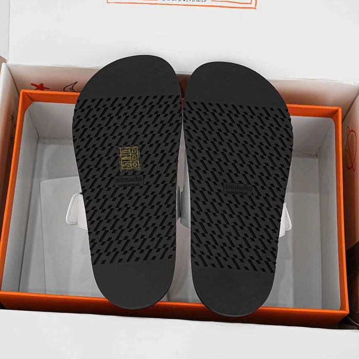 Dép Chypre Hermes Màu Nâu Bò Da Thật Siêu Cấp Vip
