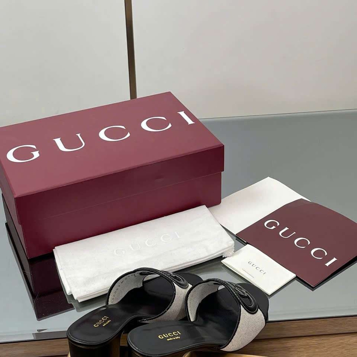 Dép Gucci Da Phối Canvas Tại Shop Tphcm Mang Nhiều Không Đau Chân