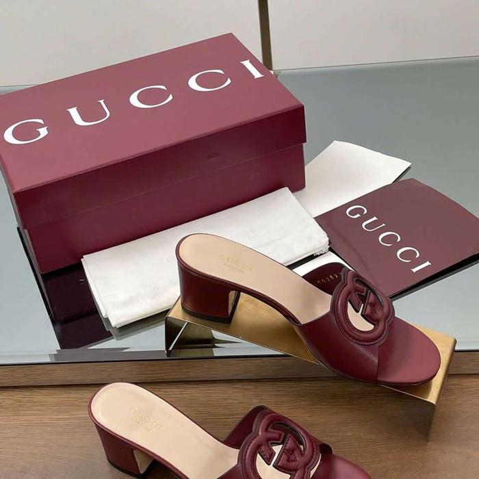 Dép Gucci Da Phối Canvas Tại Shop Tphcm Mang Nhiều Không Đau Chân