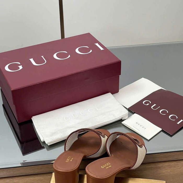 Dép Gucci Da Phối Canvas Tại Shop Tphcm Mang Nhiều Không Đau Chân