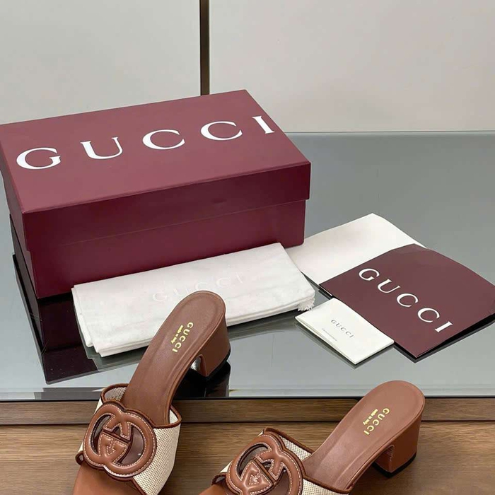 Dép Gucci Da Phối Canvas Tại Shop Tphcm Mang Nhiều Không Đau Chân