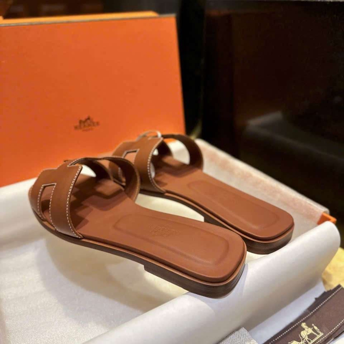 Shop Dép Hermes Oran Da Thật Màu Nâu Tại TPHCM Mẫu Mới Cho Nữ