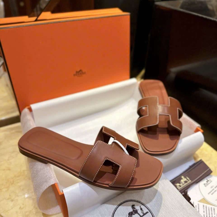Shop Dép Hermes Oran Da Thật Màu Nâu Tại TPHCM Mẫu Mới Cho Nữ