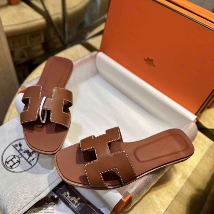 Shop Dép Hermes Oran Da Thật Màu Nâu Tại TPHCM Mẫu Mới Cho Nữ